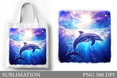 Dolphin Tote Bag Sublimation. Sea Sublimation Product Image 1