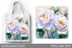 Roses Tote Bag Sublimation. Flowers Sublimation Product Image 1