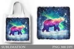 Polar Bear Tote Bag Design. Christmas Tote Bag Sublimation Product Image 1