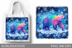 Polar Bear Tote Bag Design. Christmas Tote Bag Sublimation Product Image 1