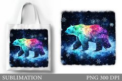 Polar Bear Tote Bag Design. Christmas Tote Bag Sublimation Product Image 1