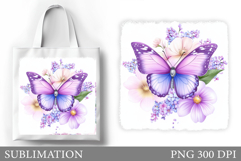 Butterfly Sublimation. Butterfly Tote Bag Sublimation Product Image 1