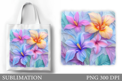 Flowers Tote Bag Design. Floral Tote Bag Sublimation Product Image 1