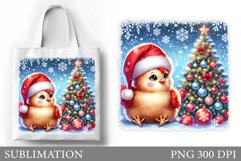 Christmas Chicken Tote Bag. Christmas Tote Bag Design Product Image 1