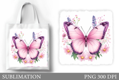 Butterfly Sublimation. Butterfly Tote Bag Sublimation Product Image 1