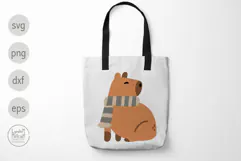Fall Capybara with Scarf Svg and Png Files for Cricut Product Image 6