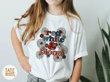 Retro red white & bloom PNG for sublimation - Retro July 4th Product Image 2