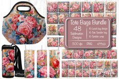 Lunch bag design PNG and Skinny tote tumbler bag and Tumbler wrap sublimation design Pink Peony Watercolor flower PNG linen texture. Floral sublimation design 