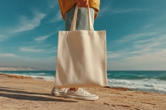 Person Holding Canvas Shopper Product Image 1