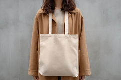 Woman Holding Branding Tote Product Image 1