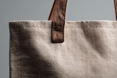 Linen Tote Bag with Leather Handles Product Image 1