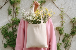 Canvas Tote Bag Filled with Flowers Product Image 1