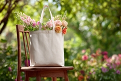 Canvas Tote Bag in Garden Setting Product Image 1