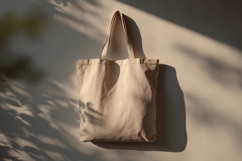 Beige Canvas Tote Bag Display Mockup Product Image 1