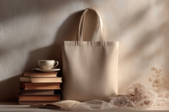 White Canvas Tote Bag Branding Display Product Image 1