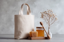 Canvas Tote Bag with Honey Mockup Product Image 1