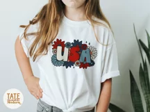 Retro USA daisies PNG for sublimation - Retro 4th of July Product Image 4