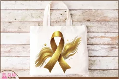 Childhood Cancer Awareness Ribbon, Gold Ribbon Cancer png Product Image 4