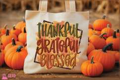 faux embroidery of Autumn Thankful, Grateful, Blessed png Product Image 2