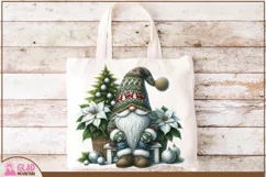 Christmas Gnome png, Christmas Gnome poinsettia sublimation Product Image 6