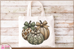 Fall Leopard print pumpkin faux embroidery, Cow Print Product Image 2