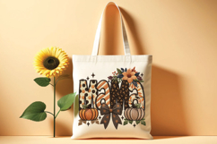 Boho Autumn faux embroidery Mama png, Mama Pumpkin design Product Image 3