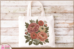 Vintage Faux Embroidered Floral Bouquet Product Image 2