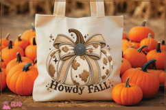 faux embroidery Howdy Fall Cowhide Pumpkin, Western Vintage Product Image 3
