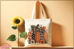 Fall faux embroidery polka dot pumpkin, plaid Autumn pumpkin Product Image 3