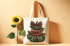 Give Thanks to the Lord faux embroidery fall pumpkin png Product Image 2