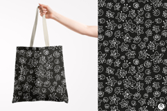 Whimsical Hand Drawn Black and White Ditsy Floral Patterns Product Image 5