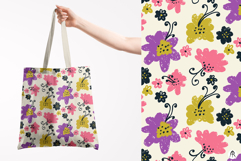 Hand Drawn Chalky Bee Floral Backgrounds Product Image 5