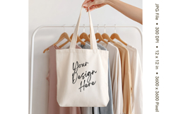 Canvas Tote Bag Mockup Shopping Bag White Natural Blank_121 Product Image 1