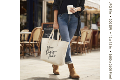 Canvas Tote Bag Mockup Shopping Bag White Natural Blank_126 Product Image 1