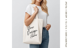 Canvas Tote Bag Mockup Shopping Bag White Natural Blank_128 Product Image 1