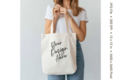 Canvas Tote Bag Mockup Shopping Bag White Natural Blank_130 Product Image 1