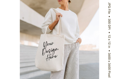 Canvas Tote Bag Mockup Shopping Bag White Natural Blank_136 Product Image 1