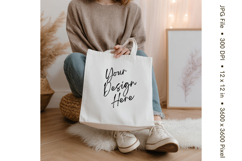 Canvas Tote Bag Mockup Shopping Bag White Natural Blank_140 Product Image 1