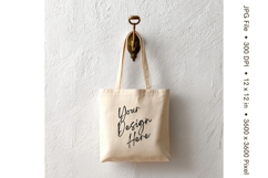 Canvas Tote Bag Mockup Shopping Bag White Natural Blank_175 Product Image 1