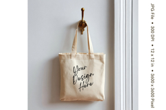 Canvas Tote Bag Mockup Shopping Bag White Natural Blank_176 Product Image 1