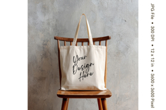 Canvas Tote Bag Mockup Shopping Bag White Natural Blank_202 Product Image 1