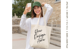 Canvas Tote Bag Mockup Shopping Bag White Natural Blank_25 Product Image 1
