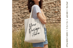 Canvas Tote Bag Mockup Shopping Bag White Natural Blank_31 Product Image 1