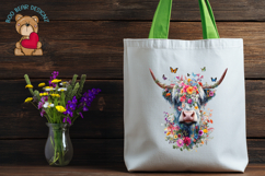 Floral Highland Cow Clipart Product Image 2