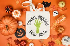 Zombie Crossing Dead Ahead | Halloween Round Ornament Sign Product Image 5