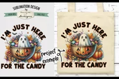 I'm Just Here For The Candy | Trick or Treat Bag PNG Design Product Image 6