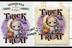 Cute Mummy Halloween Trick or Treat Bag PNG Design Product Image 1