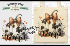Thankful Cow Print Pumpkin PNG Design for Sublimation DTF Product Image 6