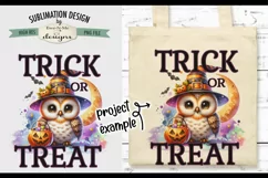 Cute Halloween Owl with Candy | Trick or Treat PNG Design Product Image 6