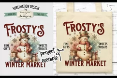 Frosty's Winter Market Sublimation Design | Vintage Sign PNG Product Image 3